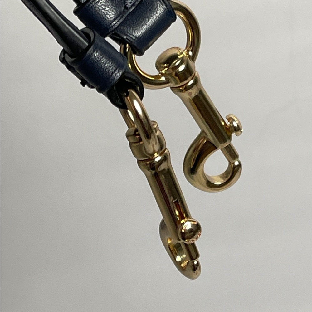 NWOT Coach Leather Adjustable Bag Strap | Navy Blue - Picture 7 of 7